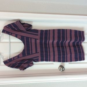 Free People Stripes Purple Bodycon Minidress Size L